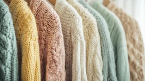 Premium knitwear manufacturing illustration